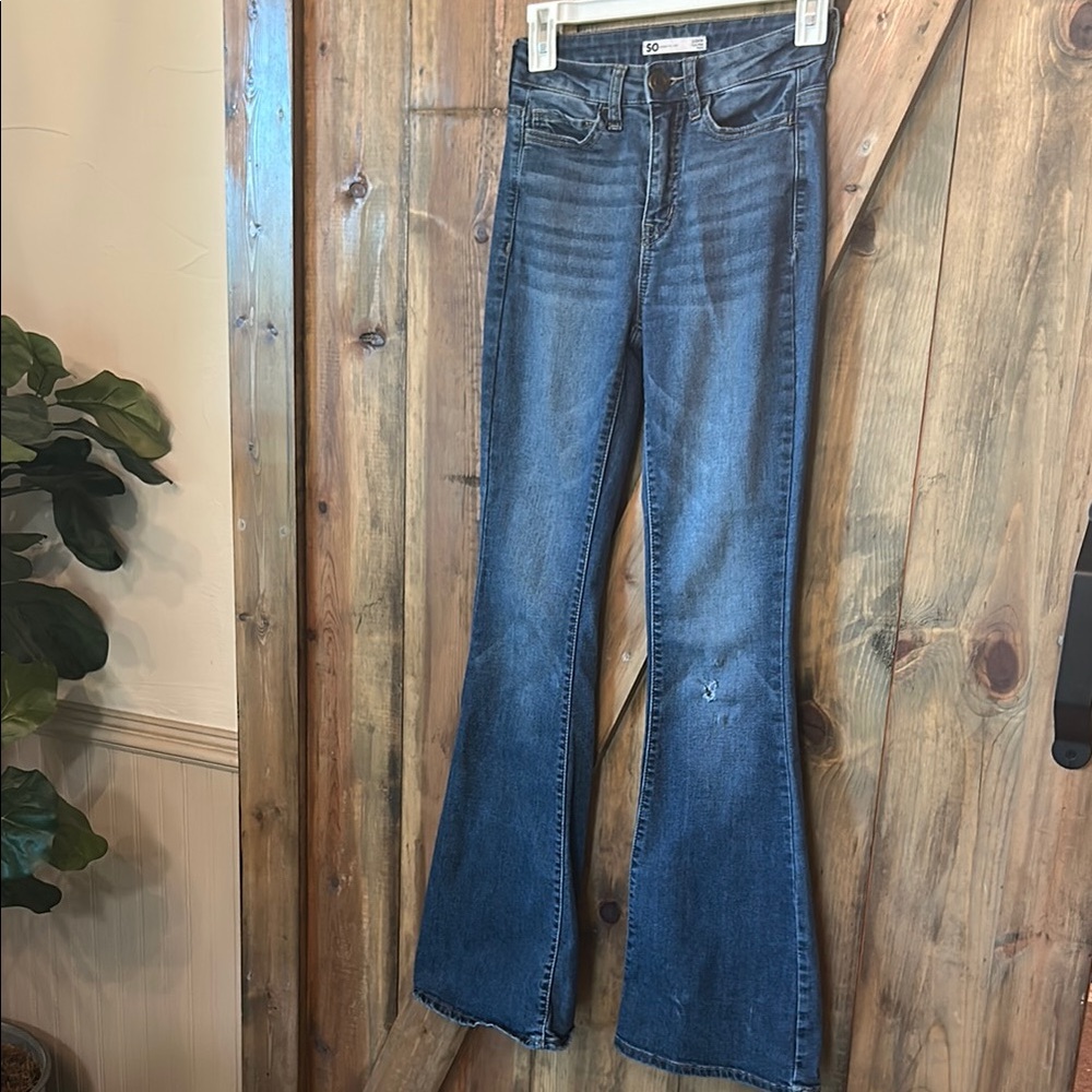 SO Women's Blue Flare Jeans
